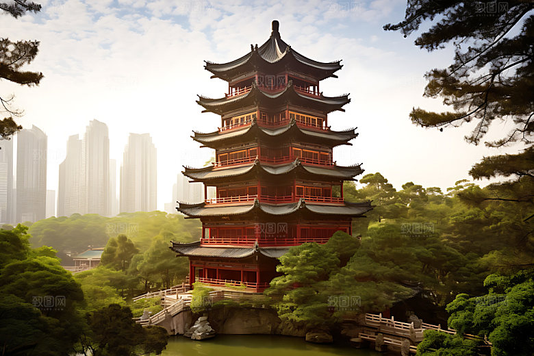 滕王阁风景古建筑摄影图