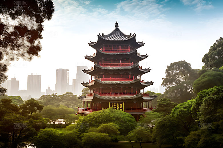 滕王阁江西高清摄影图