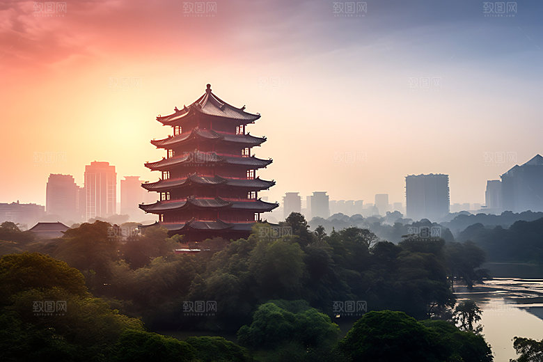 滕王阁景区旅游摄影图