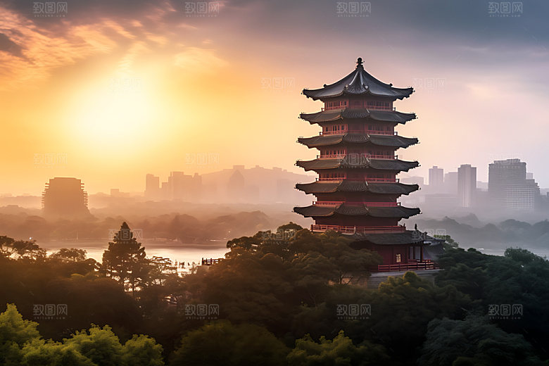 滕王阁高清江南名楼摄影图