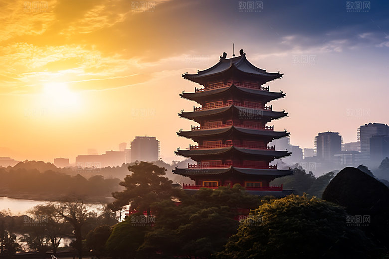 滕王阁旅游风景摄影图