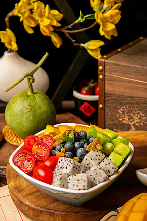 中式甜品甜食水果摄影图