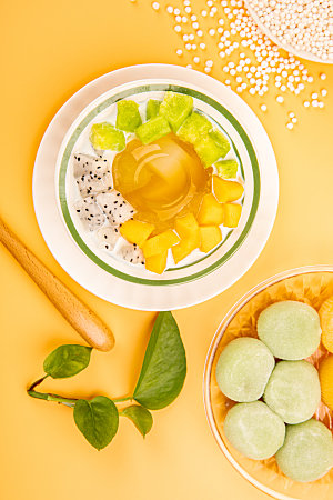 中式甜品水果美食摄影图
