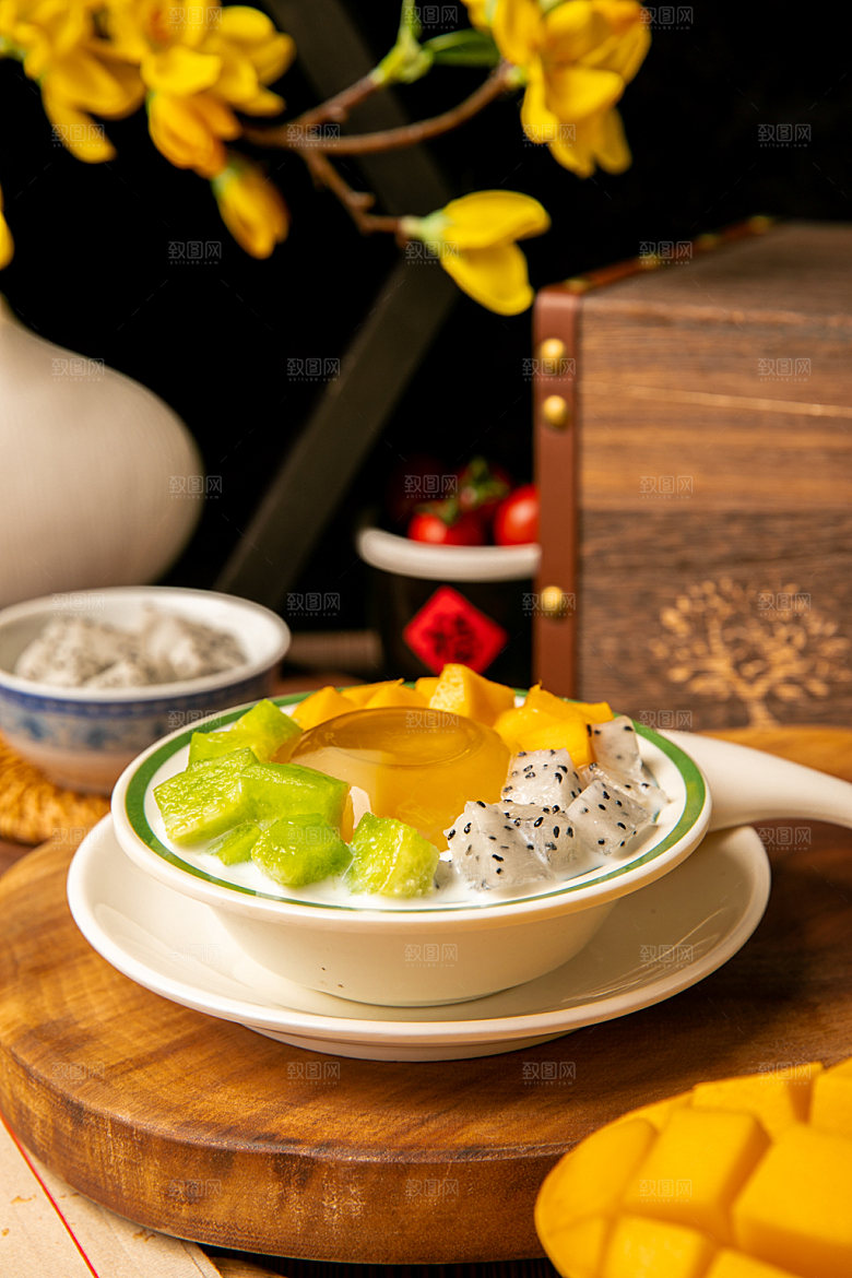 中式甜品美食消暑摄影图