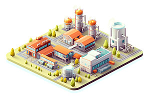 天然气电站立体卡通模型