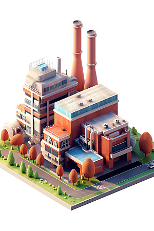 天然气电站火电厂燃料电厂模型