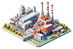 天然气电站燃料电厂2.5D模型