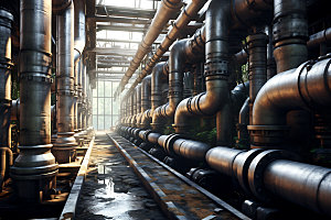 天然气管道设备工业摄影图