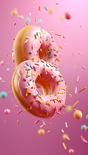 甜甜圈高清美食摄影图