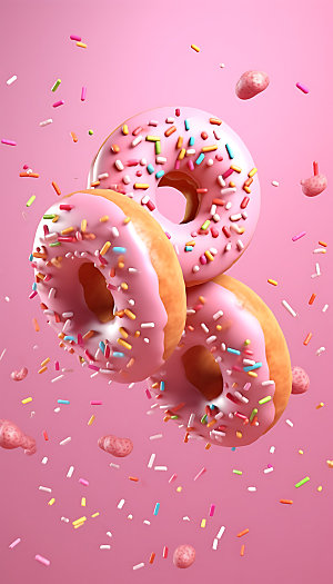 甜甜圈彩色高清摄影图