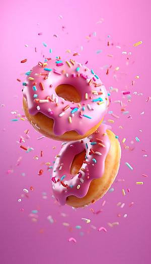 甜甜圈特写美食摄影图