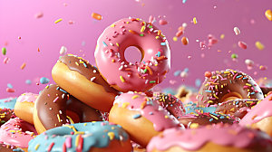 甜甜圈甜品烘焙摄影图