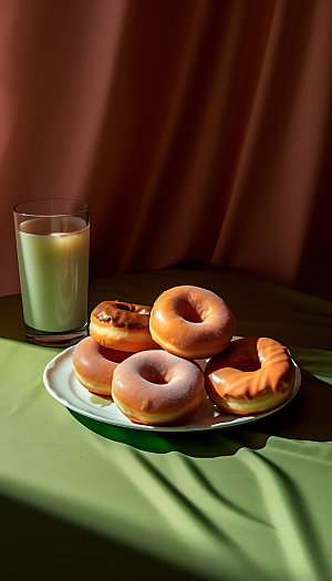 甜甜圈高清特写摄影图