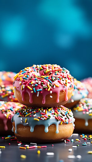甜甜圈烘焙彩色摄影图