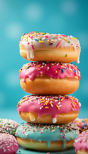 甜甜圈甜品烘焙摄影图