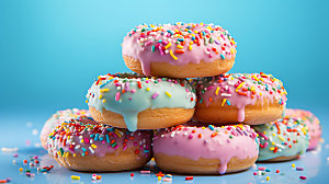 甜甜圈甜品特写摄影图