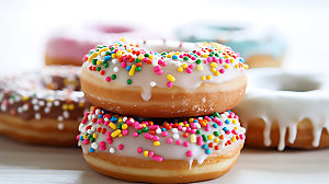 甜甜圈甜品特写摄影图
