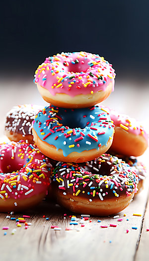 甜甜圈甜品高清摄影图