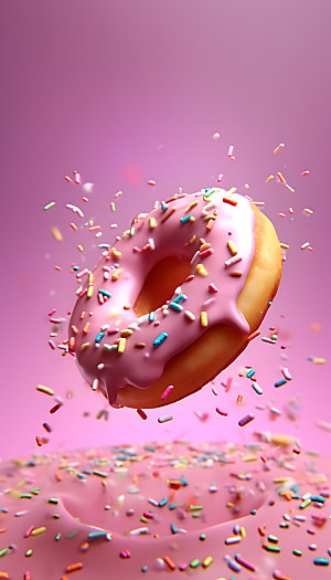 甜甜圈高清彩色摄影图
