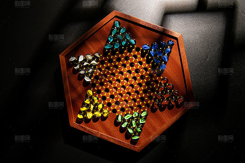 跳棋休闲娱乐高清摄影图