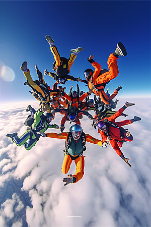 跳伞极限运动企业文化摄影图