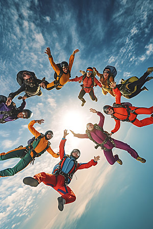 跳伞企业精神企业文化摄影图