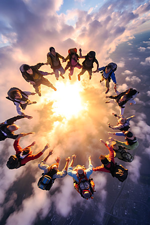 跳伞企业文化极限运动摄影图