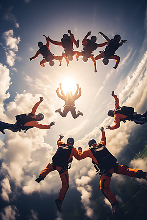 跳伞极限运动挑战摄影图
