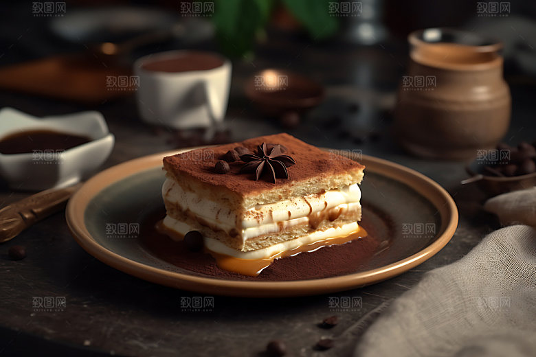 提拉米苏点心高清摄影图