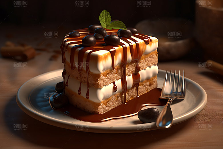 提拉米苏点心甜品摄影图