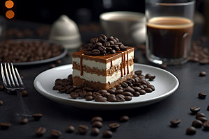 提拉米苏烘焙甜品摄影图
