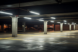 地下停车场建筑空间室内车库摄影图