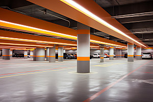 地下停车场高清建筑空间摄影图