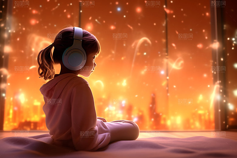 耳机少女3D听音乐模型