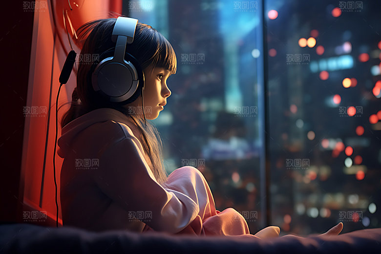 耳机少女3D人物模型