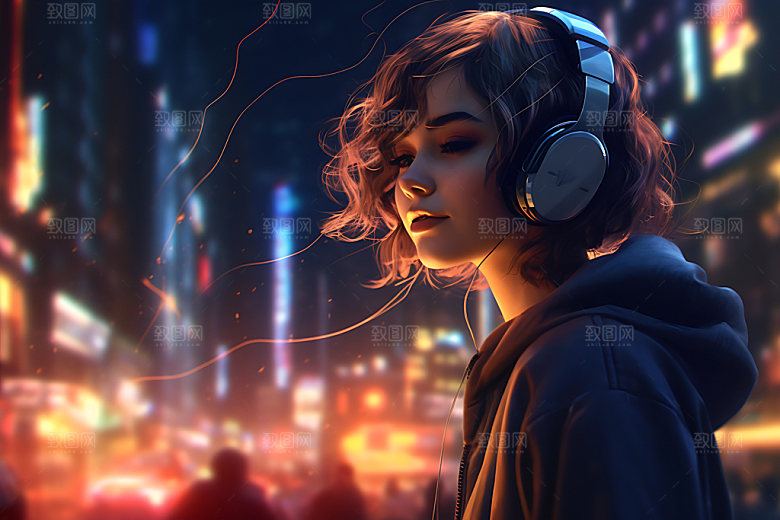 耳机少女数码少女3D模型