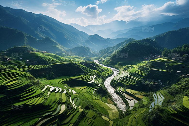 梯田旅游自然摄影图