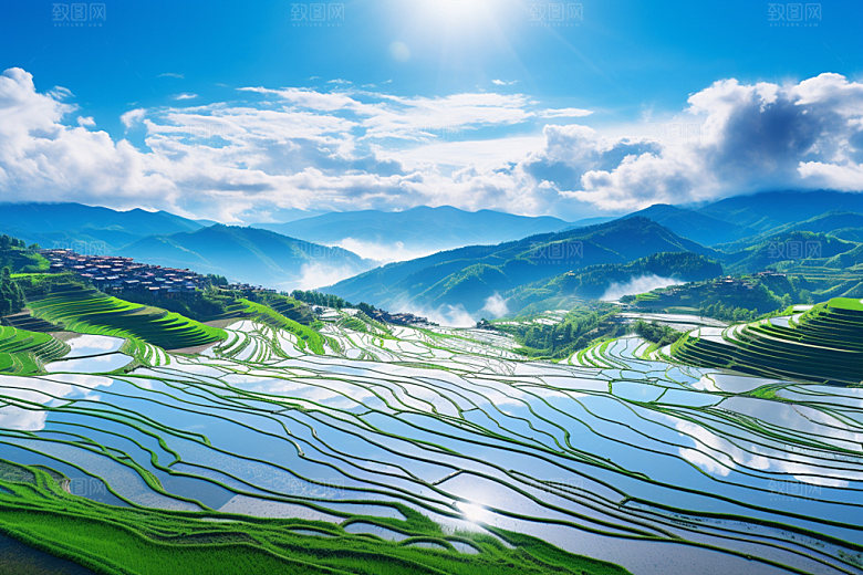 梯田高清旅游摄影图