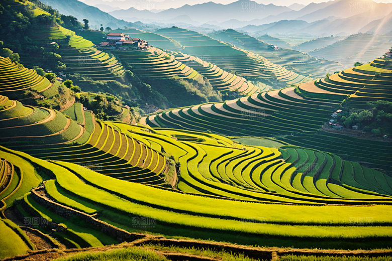 梯田风光风景摄影图