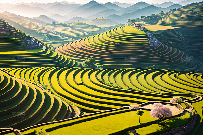 梯田风光风景摄影图