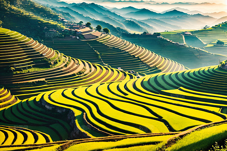 梯田风光风景摄影图