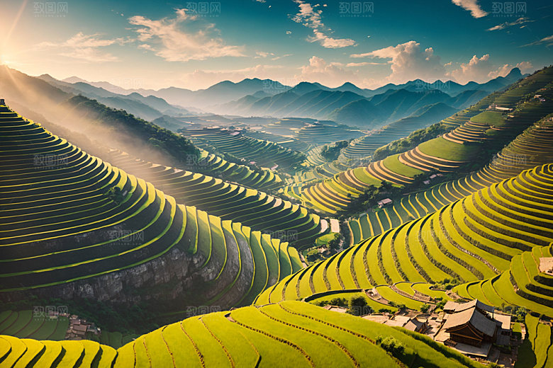 梯田高清风景摄影图
