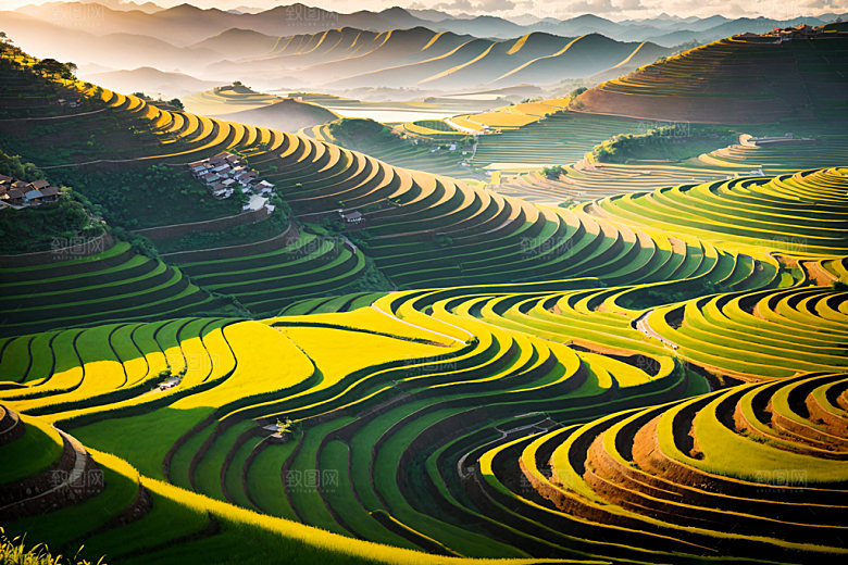 梯田高清风景摄影图