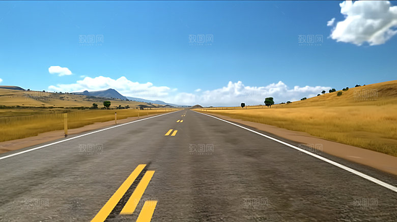 公路地平线大气辽阔摄影图