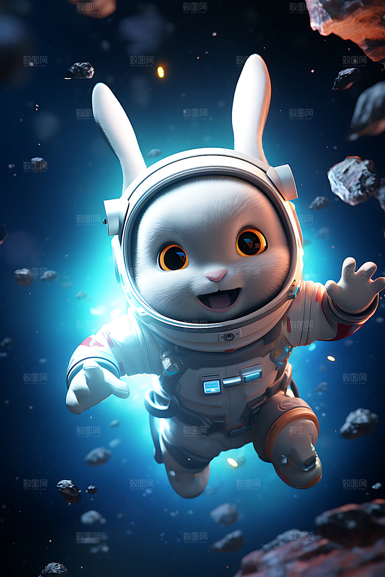 中秋元素玉兔月饼3D模型