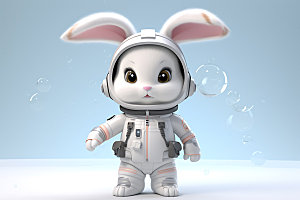 中秋元素玉兔月饼3D模型