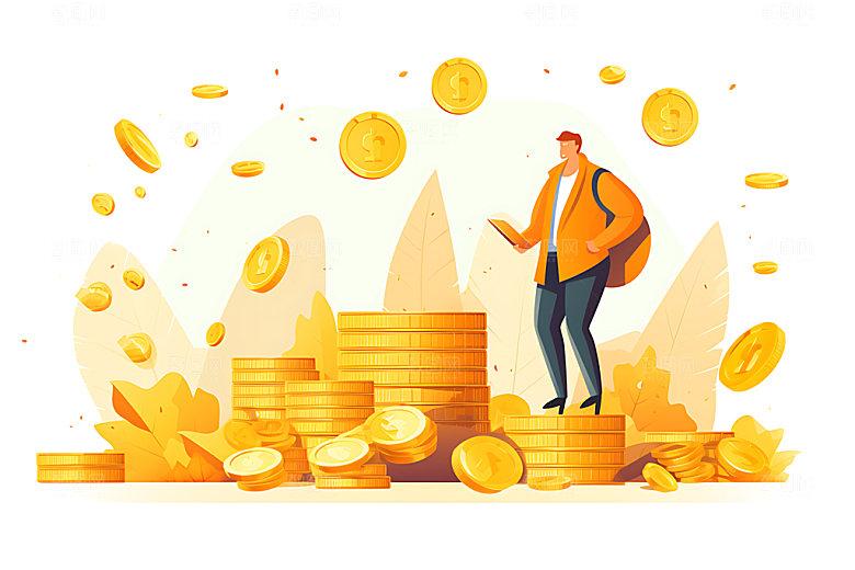 投资理财金融金钱插画