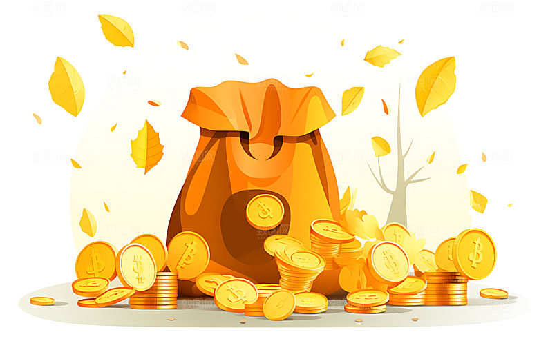 投资理财资金金钱插画