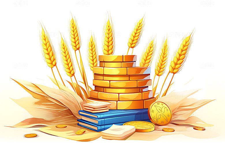 投资理财金钱金币插画