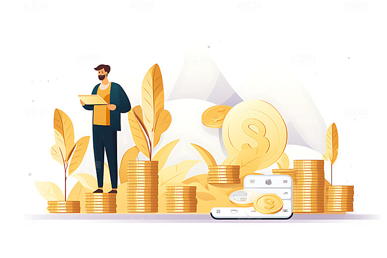 投资理财储蓄金融插画